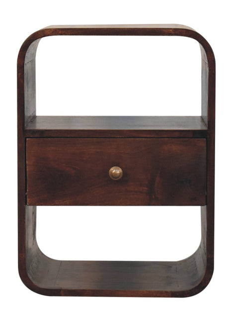 California Walnut Curved Edge Bedside