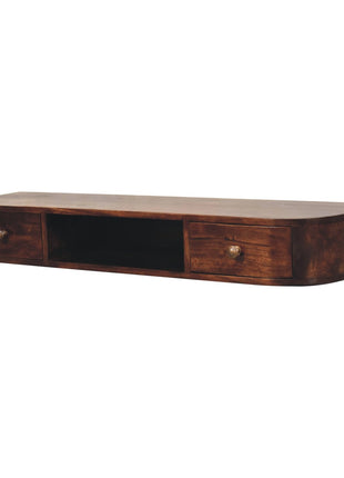 Lunar 2 Drawer Wall Mounted Chestnut Console