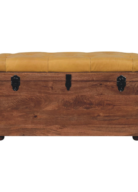 Buffalo Hide Honey Caramel Storage Trunk