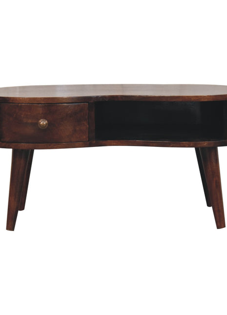 California Walnut Wave Coffee Table