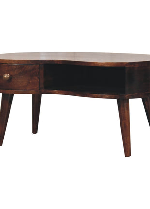 California Walnut Wave Coffee Table