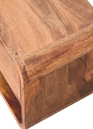 Mini Honey Caramel Wall Mounted Bedside with Open Slot