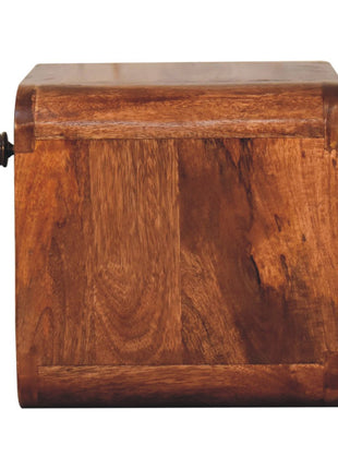 Mini Honey Caramel Wall Mounted Bedside with Open Slot