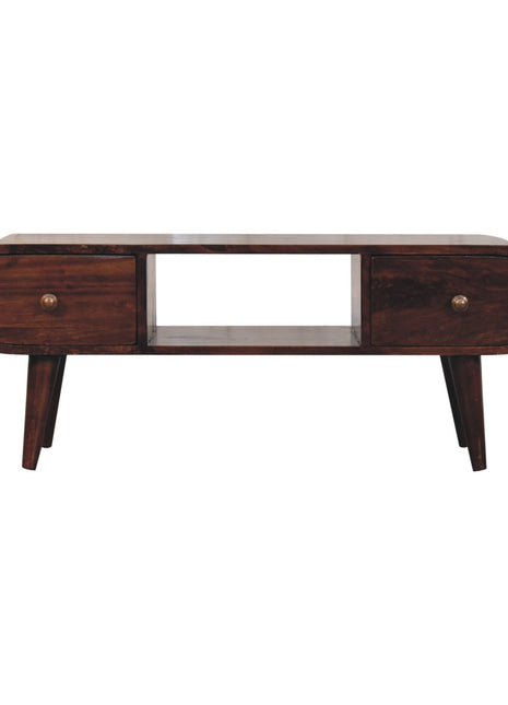 California Walnut Circular TV Unit