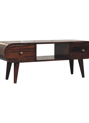 California Walnut Circular TV Unit