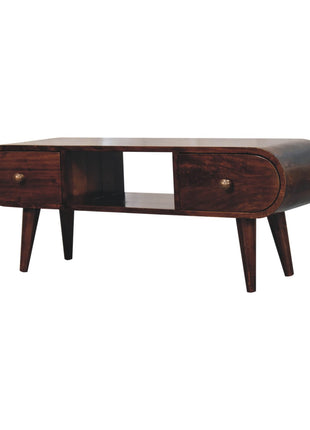 California Walnut Circular TV Unit