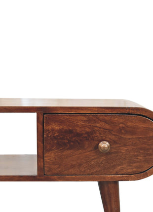 California Walnut Circular TV Unit