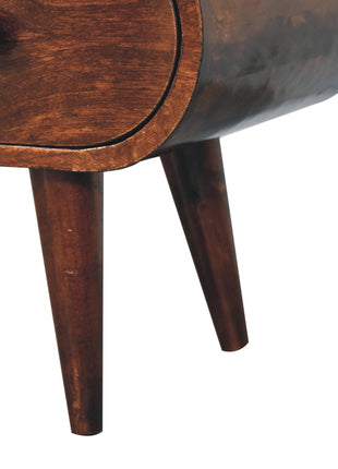 California Walnut Circular TV Unit