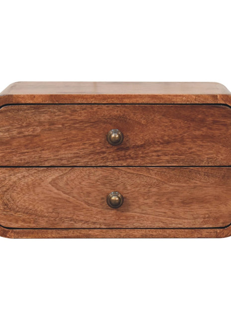 Honey Caramel 2 Drawer Floating Bedside