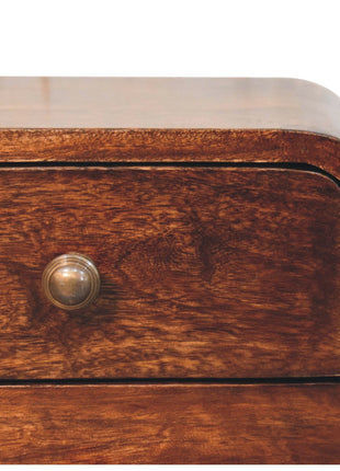 Mini Curved California Walnut Wall Mounted Bedside