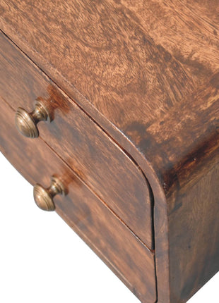 Mini Curved California Walnut Wall Mounted Bedside