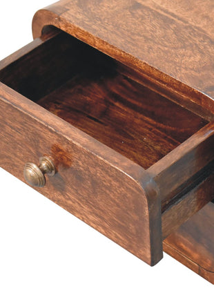 Mini Curved California Walnut Wall Mounted Bedside
