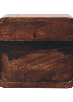 Mini Curved California Walnut Wall Mounted Bedside