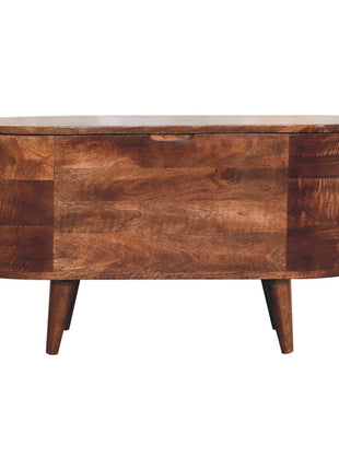 Honey Caramel Rounded Lid up Blanket Box