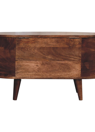Honey Caramel Rounded Lid up Blanket Box