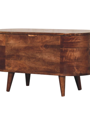 Honey Caramel Rounded Lid up Blanket Box