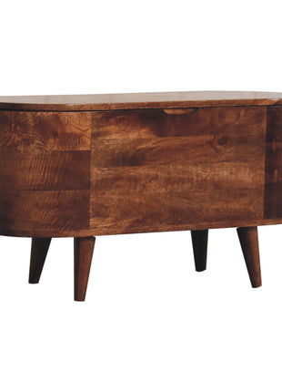Honey Caramel Rounded Lid up Blanket Box