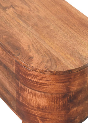 Honey Caramel Rounded Lid up Blanket Box
