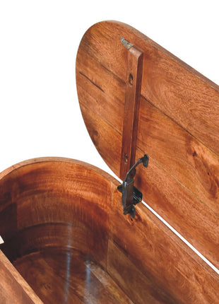 Honey Caramel Rounded Lid up Blanket Box