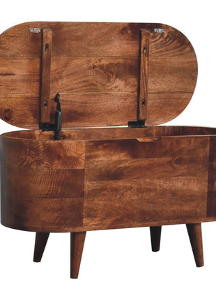 Honey Caramel Rounded Lid up Blanket Box