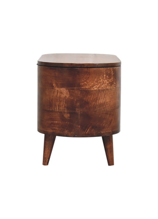 Honey Caramel Rounded Lid up Blanket Box