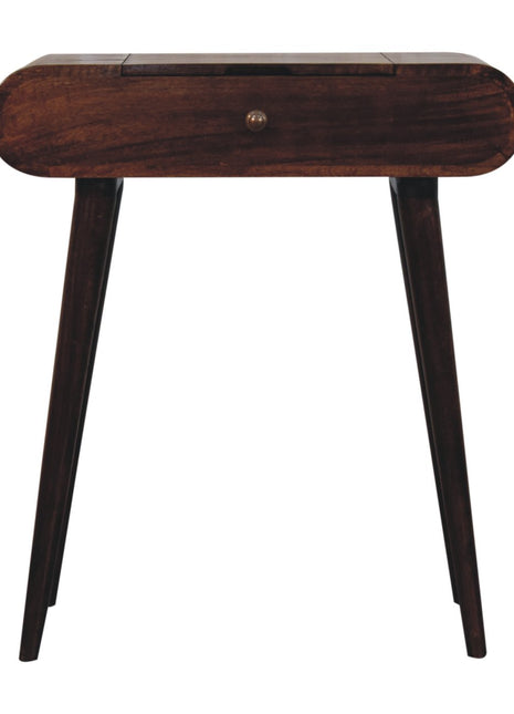 Mini California Walnut Dressing Table with Foldable Mirror