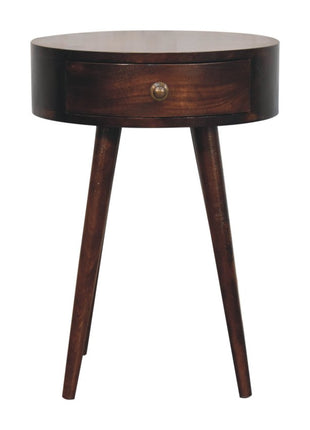 Nordic California Walnut Circular Shaped Bedside