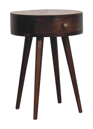 Nordic California Walnut Circular Shaped Bedside