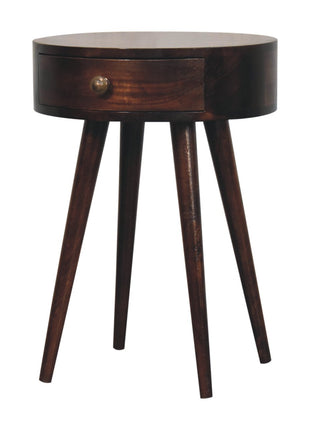 Nordic California Walnut Circular Shaped Bedside