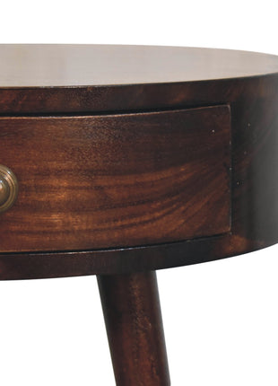 Nordic California Walnut Circular Shaped Bedside