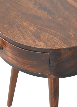 Nordic California Walnut Circular Shaped Bedside