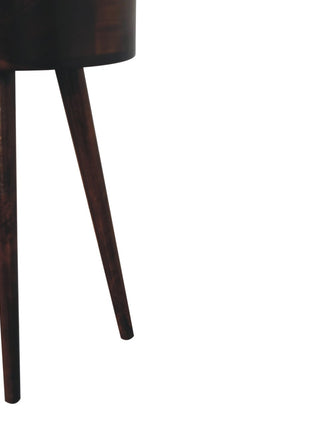 Nordic California Walnut Circular Shaped Bedside