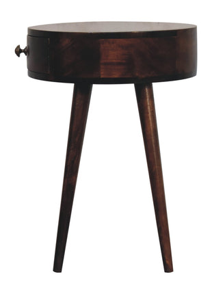 Nordic California Walnut Circular Shaped Bedside