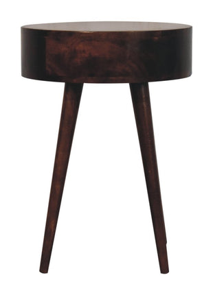 Nordic California Walnut Circular Shaped Bedside