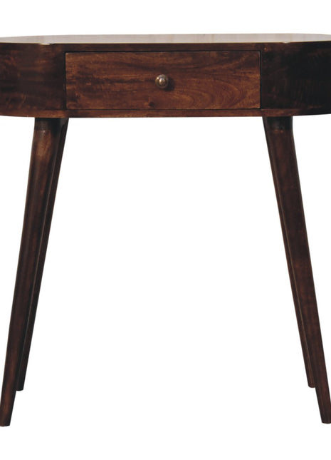 Honey Caramel Rounded Small Console Table