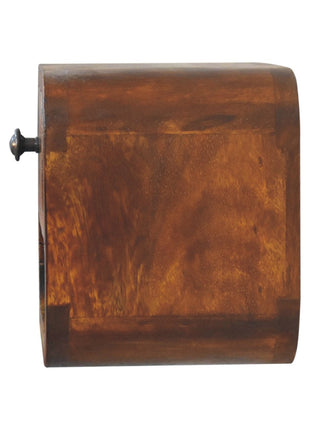 Extra Mini Curved Chestnut Bedside with Open Slot