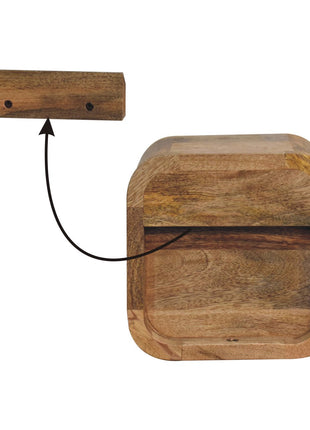 Extra Mini Curved Oak-ish Bedside with Open Slot