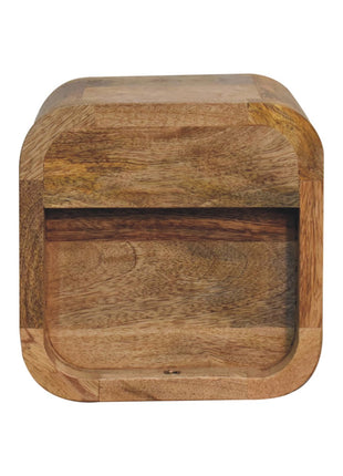 Extra Mini Curved Oak-ish Bedside with Open Slot
