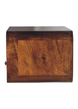 Large Chestnut Curve Upper Slot Floating Bedside