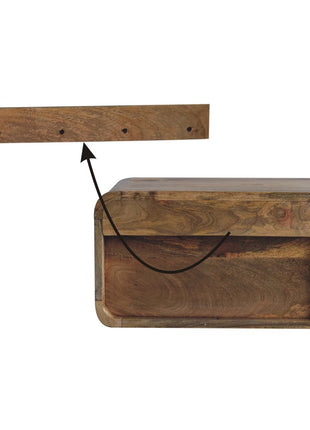 Large Oak-ish Curve Upper Slot Floating Bedside