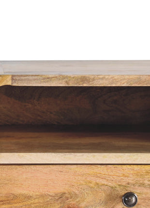 Large Oak-ish Curve Upper Slot Floating Bedside