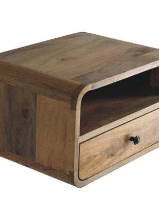 Large Oak-ish Curve Upper Slot Floating Bedside