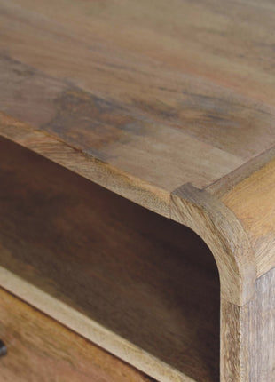 Large Oak-ish Curve Upper Slot Floating Bedside