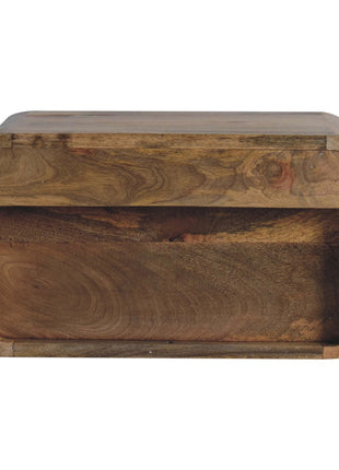Large Oak-ish Curve Upper Slot Floating Bedside