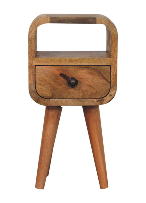 Extra Mini Oakish Curve Open Slot Bedside