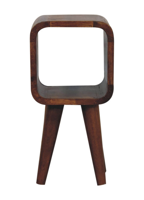 Extra Mini Minimalist Open Curved Chestnut Bedside