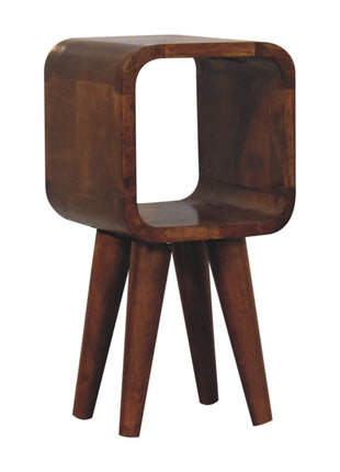 Extra Mini Minimalist Open Curved Chestnut Bedside