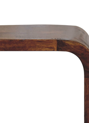 Extra Mini Minimalist Open Curved Chestnut Bedside
