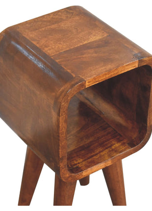 Extra Mini Minimalist Open Curved Chestnut Bedside