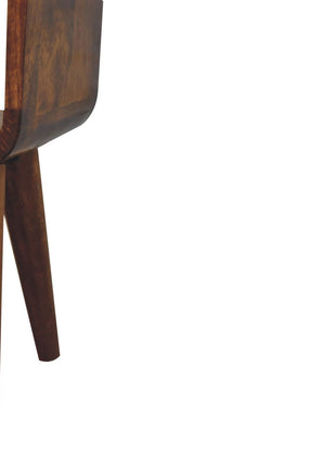 Extra Mini Minimalist Open Curved Chestnut Bedside